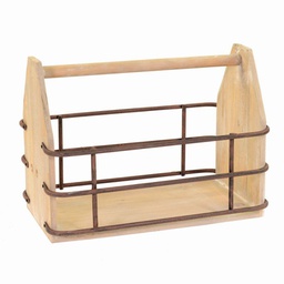 [V3404880000] Portariviste legno c/metallo rettangolare cm 41x25h17