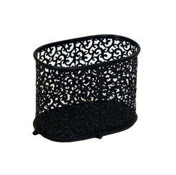 [V6446110000] Portariviste metallo nero riccioli ovale cm 34x20h26