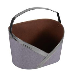 [V3405560000] Portariviste tessuto grigo e argento c/manico cm 37x25h9/22