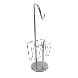 [V8300780000] Portarotolo a stelo metallo cromato conportariviste cm19h67