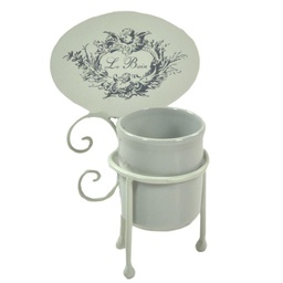 [V6214300000] Portaspazzolini metallo ceramica le bain bianco cm 13