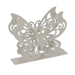 [V5926230000] Portatovaglioli metallo farfalla crema rettangolare cm 14