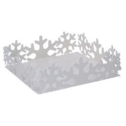 [V5925820000] Portatovaglioli metallo fiocco neve bianco quadrato cm16,5x16,5h5