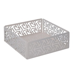 [V5926070000] Portatovaglioli metallo frecce bianco quadrato cm16,5x16,5x5,5