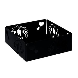 [V5926310000] Portatovaglioli metallo gatti nero quadrato cm16,5x16,5h6