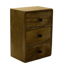 [V5916070000] Portatutto legno rettangolare 3 cassetti cm 17x12h24