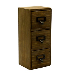 [V5916080000] Portatutto legno rettangolare 3 cassetti cm11,5x10h27