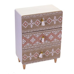 [V5922580000] Portatutto legno tessuto morfeo 3 cassetti cm 24x13h34