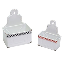 [V6449960000] Portatutto metallo 1-2 bianco rosso nero cm 19x12h24