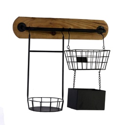 [V5917770000] Portatutto metallo nero 2p cm 57x20h49