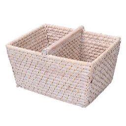 [V1726200000] Portatutto rattan algarve bianco rettangolare cm26x21h15