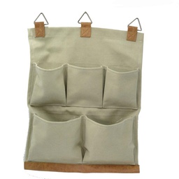 [V2501040000] Portatutto tessuto crema 5 tasche cm 44xh35
