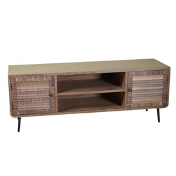 [V8040360000] Portatv Lione legno 2 vani + 2 ante naturale cm135x40h50