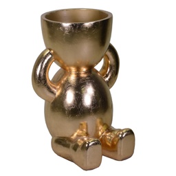 [V6180470000] Portavaso resina bambino oro cm49,5x48h69