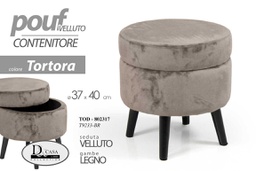 [GIC802317] Pouf contenitore tortora apribile cm 37 x 40 h