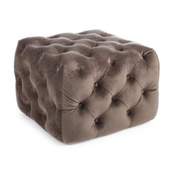 [B0735143] Pouf in velluto tortora EVAN S 62x62x h46 cm