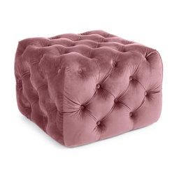 [B0735144] Pouff Evan in velluto Blush trapuntato