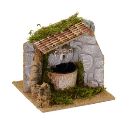 [V6071030000] Presepe con fontana elettrica cm14,5x14,5h15