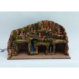 [1908064] Presepe napoletano con luci e cascata CM.80X50X45