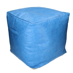 [V2806420000] Puff cellulosa azzurro quadro cm40x40h40