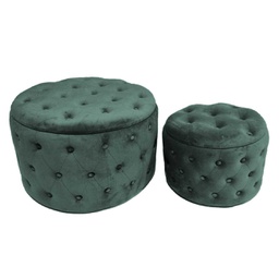 [V2808440000] Puff contenitore velluto 1-2 verde salvia cm ø70h42