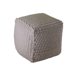 [V2806140000] Pouf tessuto bianco quadro cm 43x43h43