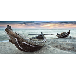 [LU95654] Quadro Lupia Dipinto Brillantinato BRILLANT 52x122 CANOE