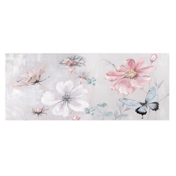 [V4615810000] Quadro ad olio fiori rosa rettangolare cm55x135x3