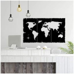 [FZ93758] Quadro decorazione murale mappa nera cm cm 125x73 h (MT1924241)