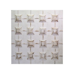 [V4608660000] Quadro dipinto bianco con quadretti cm 80x80x3/5