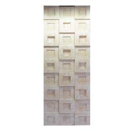 [V4608760000] Quadro dipinto bianco con quadretti cm50x150x3-5