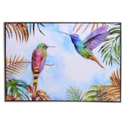 [V4613820000] Quadro dipinto colibri cm 92x62x4