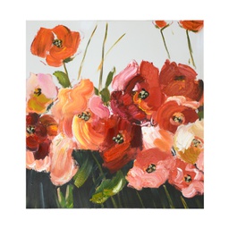 [V4614160000] Quadro dipinto fiori cm 80x80x4