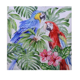 [V4612710000] Quadro dipinto pappagalli cm 50x50x2