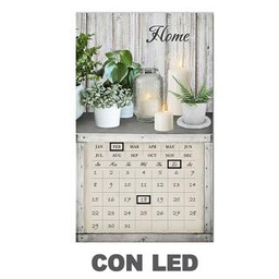 [V4615770000] Quadro led con calendario bianco rettangolare cm 30x50x1