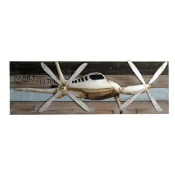 [V4607560000] Quadro legno aereoplano cm 40 x 120 x h 3