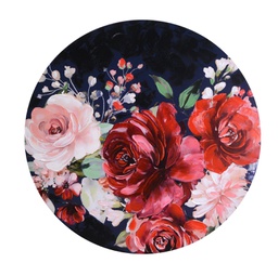 [V4616630000] Quadro legno fiori rosso tondo cm ø80h2