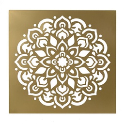 [V4613710000] Quadro metallo oro quadro cm56x56x3