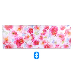 [V4615120000] Quadro moderno stampa bluetooth fiori fucsia cm 150 x 50 x 4