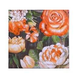 [V4615630000] Quadro stampa fiori arancione cm 80x80x3