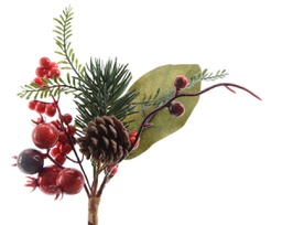 [KAE689.076] Ramo decorativo di Natale con bacche H 20