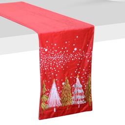 [V6165000000] Runner tessuto con alberi rosso cm32x182x0,5