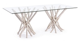 [B0680407] SAHEL RECT TABLE W-GLASS