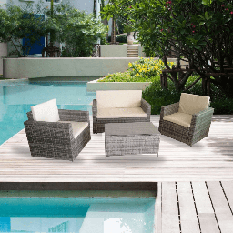 [EFFEZ99639] Salotto da giardino WRS066G rattan grigio WRS066G EFFEZ