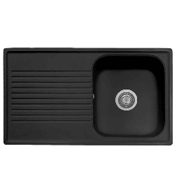 [FZ94615] Samet Lavello 86x50 Granitovero861vnep reversibile 1 vasca gocciolatoio  nero