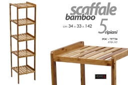 [GIC757730] Scaffale in bamboo cucina bagno cm 34 x 33 x 142 h