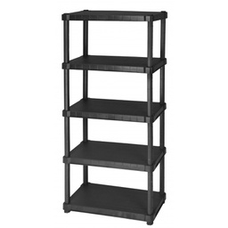[333411] Scaffale in resina antiurto a 5 ripiani helios nero cm. 80x40x188h