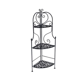 [V6432010000] Scaffale metallo jessica nero 3 piani ad angolo cm 48x33h120