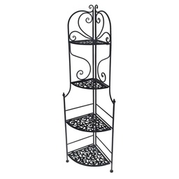 [V6432020000] Scaffale metallo jessica nero 4 piani ad angolo cm 48x33h160
