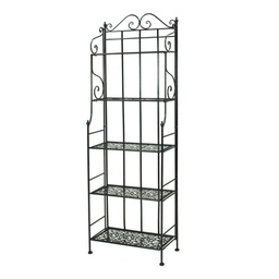 [V6433350000] Scaffale metallo jessica nero 5p largo cm 60x28h180